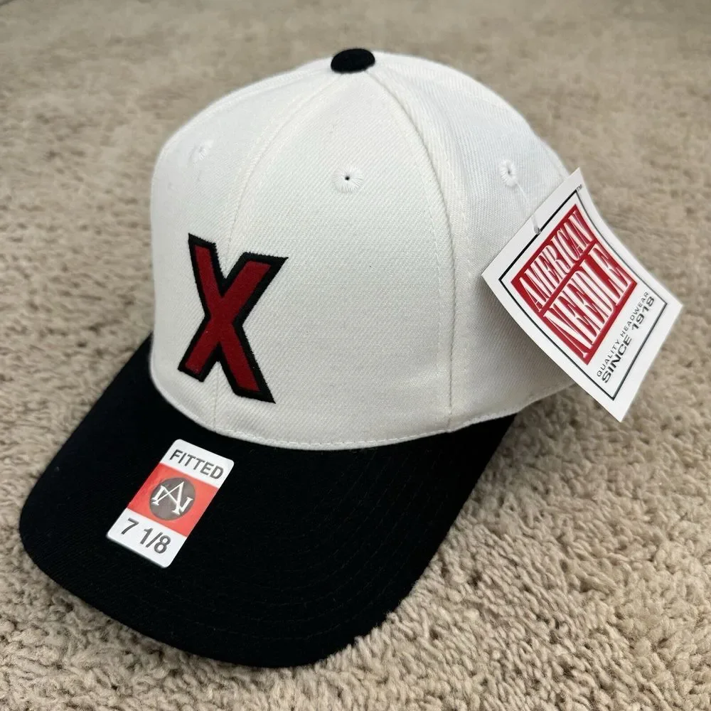 Cuban X‎ Giants Hat NLB American Needle Fitted 7 1/8 White Red X Team Logo Cap